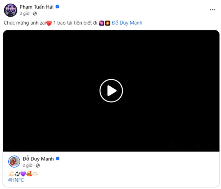 Đồng đội gọi Duy Mạnh là "bao tải tiền biết đi".