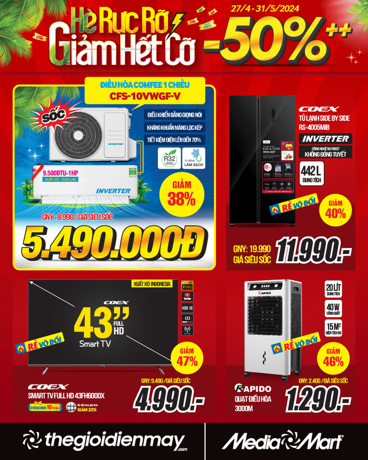 Siêu thị điện máy giảm giá hết cỡ, hút khách mua sắm dịp cao điểm hè nắng nóng - 1