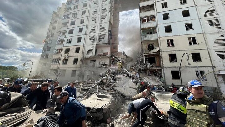 Vụ tấn công trúng một tòa nhà gây thiệt hại nặng ở Belgorod.