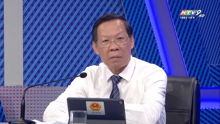 Ông Phan Văn Mãi, Chủ tịch UBND TP.HCM trả lời thông tin về dự án cao tốc TP.HCM - Mộc Bài. (Ảnh: chụp màn hình)
