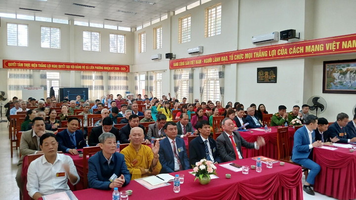 Các đại biểu tham dự Đại hội MTTQ xã Liên Phương, huyện Thường Tín, Hà Nội.