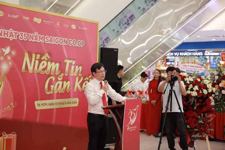 Ông Phạm Trung Kiên, Phó Tổng Giám đốc Saigon Co.op phát biểu.