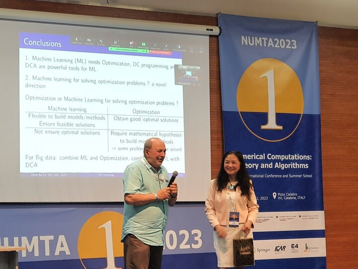 GS Lê Thị Hoài An báo cáo ở hội nghị quốc tế NUMTA 2023 tại Italia.
