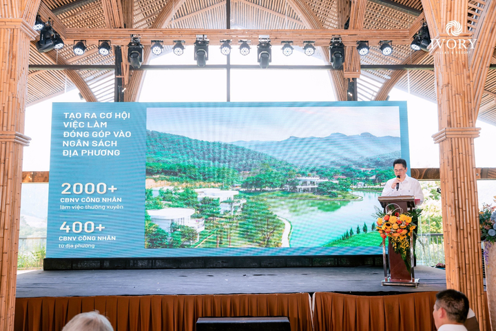 Ông Lê Huy Giang Giám đốc Điều hành Công ty CP Archi Reenco Hòa Bình phát biểu tại hội nghị.