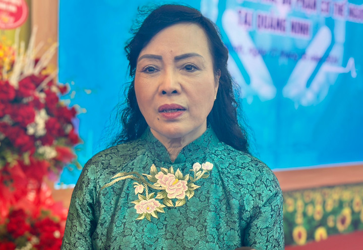 PGS.TS Nguyễn Thị Kim Tiến - Chủ tịch Hội Vận động hiến tặng mô, tạng Việt Nam. (Ảnh: Như Loan)