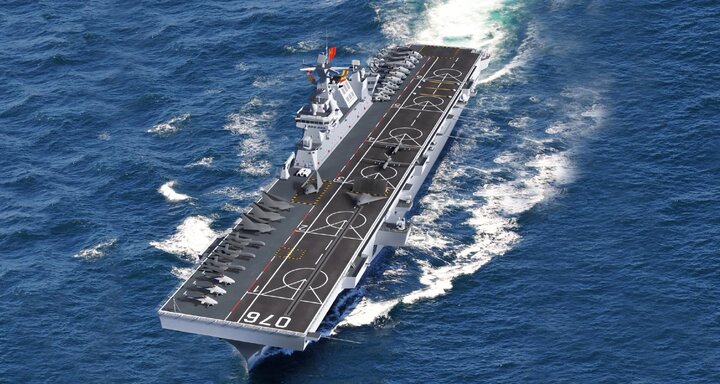 Graphic image of the Chinese Navy's Type 076 aircraft carrier. (Photo: SCMP)