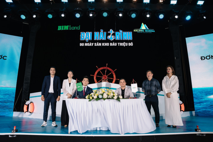 Hình ảnh Chủ đầu tư BIM Land và Địa ốc MGV trong khoảnh khắc ký kết hợp tác.