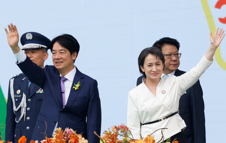 Tân lãnh đạo Đài Loan Lại Thanh Đức và phó lãnh đạo Tiêu Mỹ Cầm.