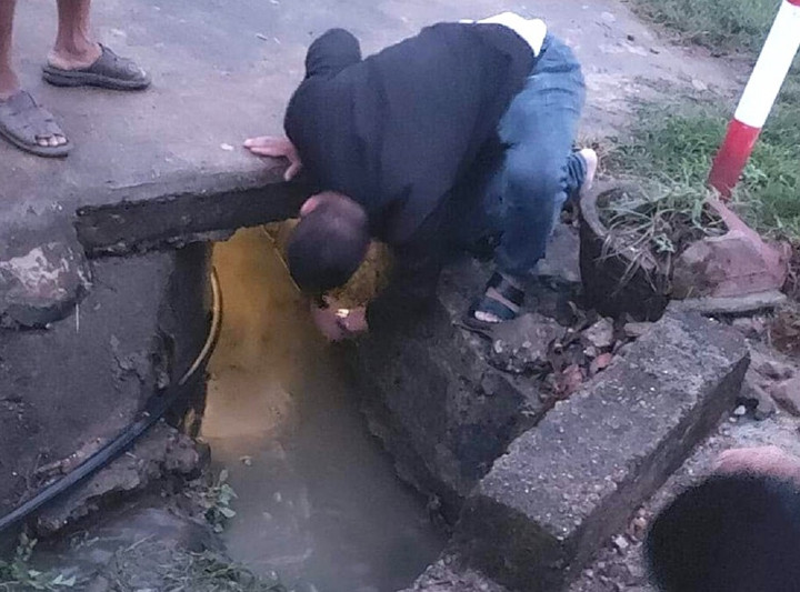 Cống thoát nước nơi tìm thấy cụ Ngoạn.(Ảnh: D.C)