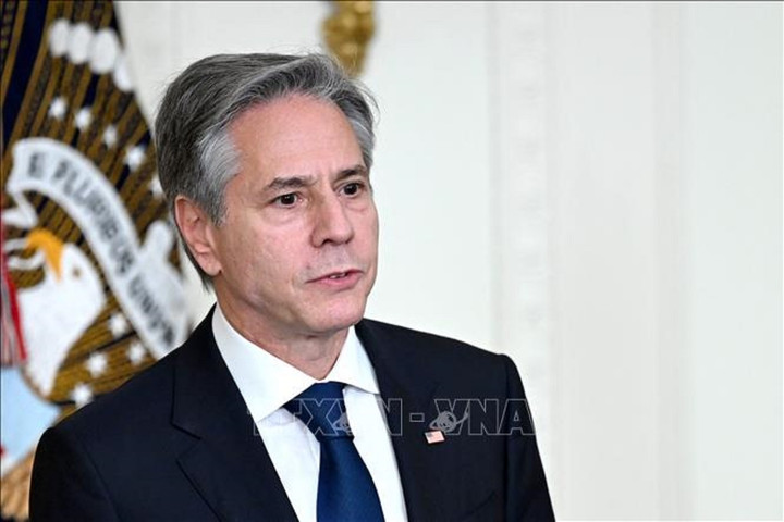 Ngoại trưởng Mỹ Antony Blinken phát biểu tại một sự kiện ở Washington, DC. (Ảnh: AFP/TTXVN)