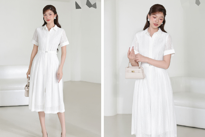 Các quý cô muốn có hình ảnh hiện đại, chỉn chu khi tới công sở ngày hè đừng quên diện những mẫu đầm sơ mi.