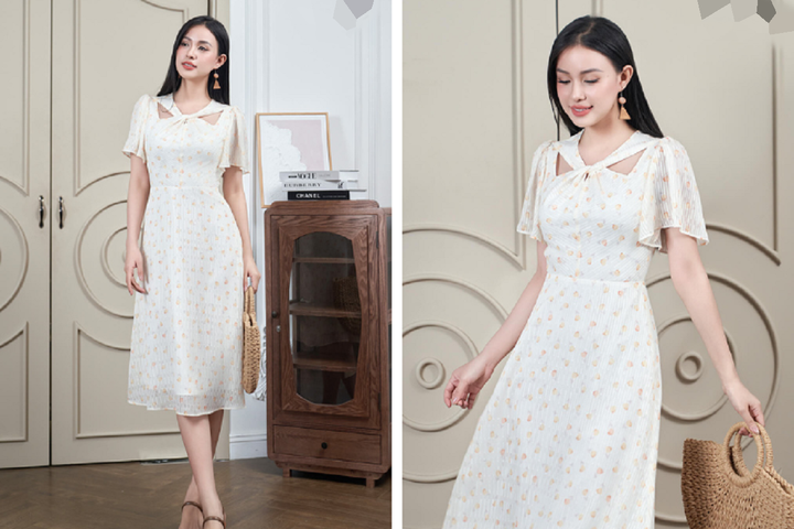 Váy liền công sở vốn là trang phục hiện đại, thanh lịch được nhiều quý cô lựa chọn diện đi làm trong những ngày hè nóng bức.