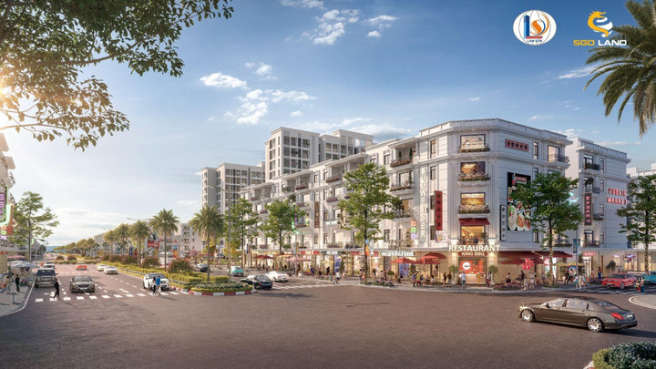 Các dãy shophouse nằm tại địa điểm đắc địa tập trung dòng lưu lượng khách hàng lớn.