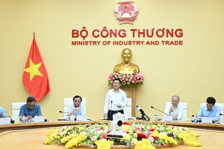 Bộ trưởng Nguyễn Hồng Diên phát biểu tại buổi làm việc.