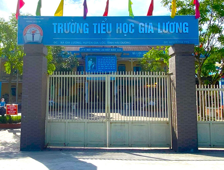 Trường Tiểu học Gia Lương (Hải Dương) nói xảy ra sự việc. (Ảnh: Nguyễn Huệ)