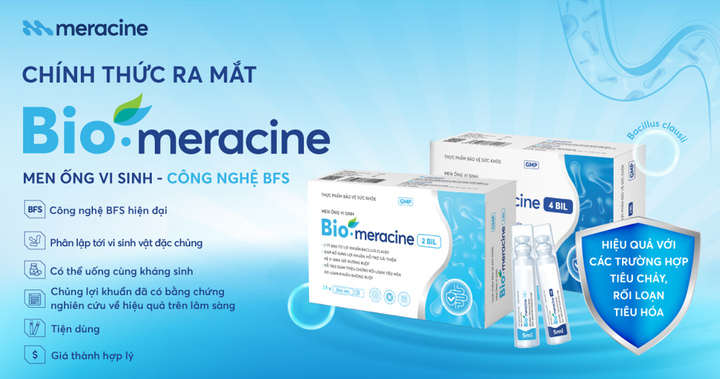 Men ống vi sinh Bio-meracine giúp duy trì đường ruột khỏe mạnh, phục hồi hệ vi sinh vật đường ruột, từ đó bảo vệ chống lại rối loạn đường ruột hiệu quả.