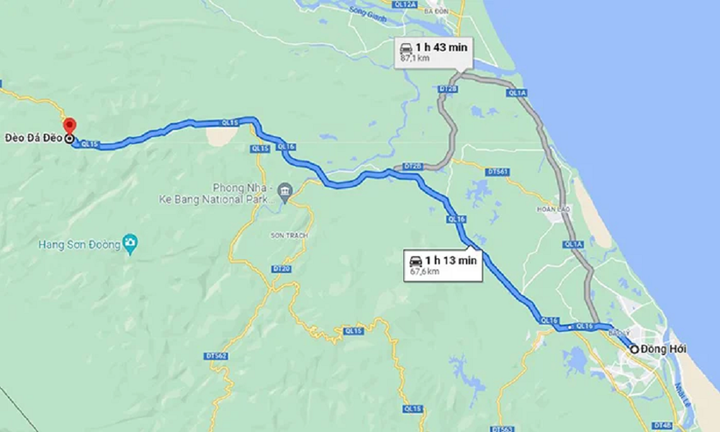 Đường đi tới đèo Đá Đẽo.