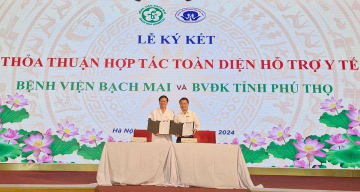 Lễ ký kết hợp tác giữa Bệnh viện Đa khoa tỉnh Phú Thọ và Bệnh viện Bạch Mai.