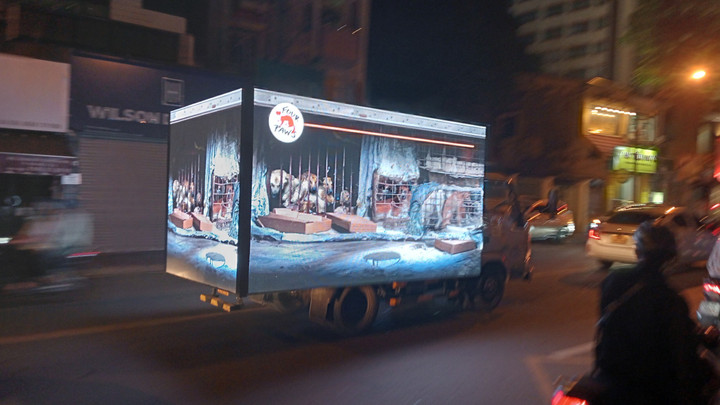 Xe LED của chương trình chạy ở TP.HCM.