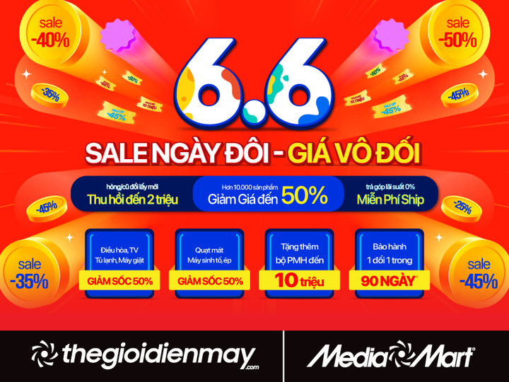 6/6 Siêu sale giữa năm, săn hàng điện máy ưu đãi khủng - 1