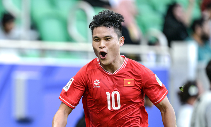 Tiền đạo Tuấn Hải ghi bàn trong trận thua Iraq 2-3 của đội tuyển Việt Nam tại AFC Asian Cup 2024.
