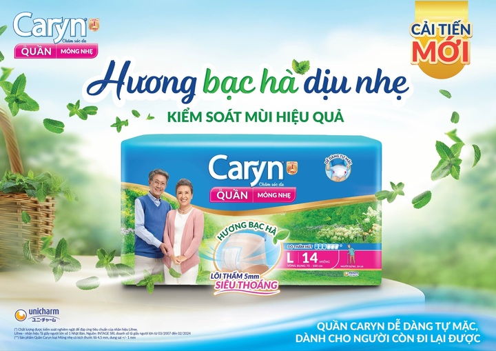 Quần Caryn mỏng nhẹ hương bạc hà cải tiến, giải pháp tuyệt vời cho người cao tuổi vào những ngày hè oi bức.