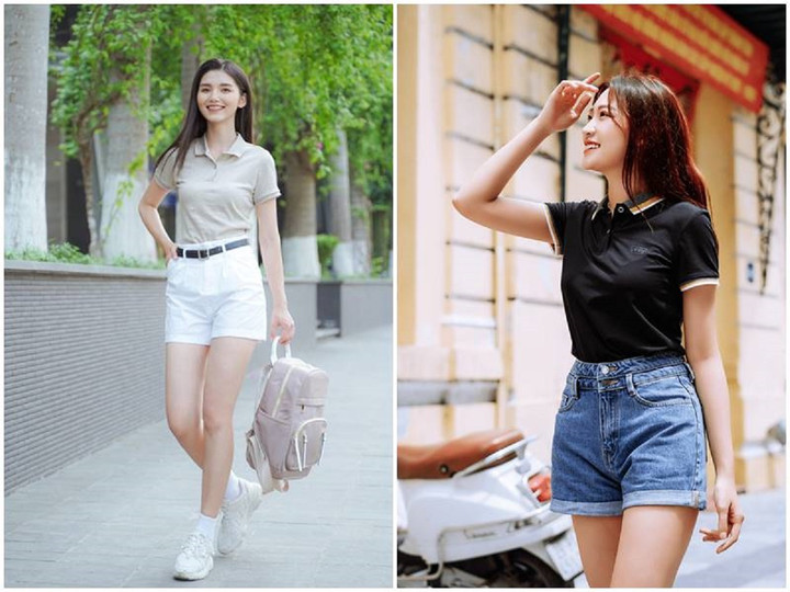 Với những buổi dạo phố, hẹn hò, dã ngoại cần sự thoải mái để đáp ứng nhiều hoạt động, các cô gái đừng quên diện áo polo cùng quần short.