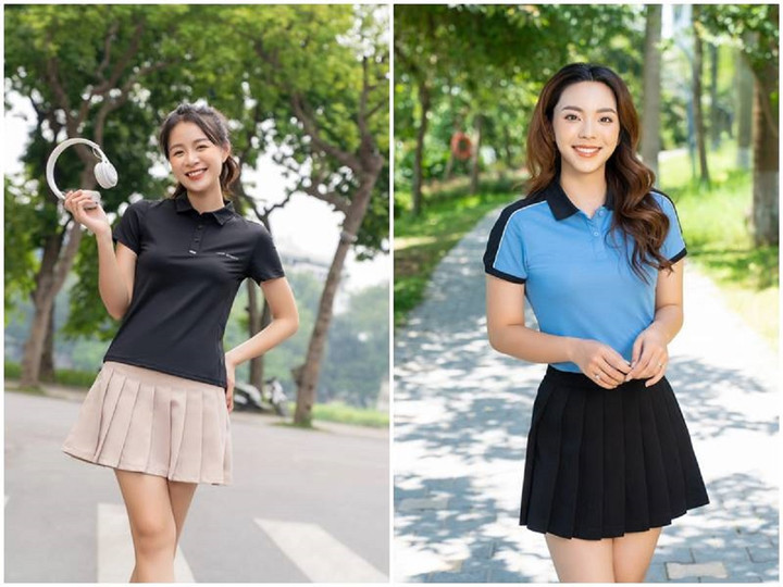 Chân váy ngắn và áo polo là set đồ đem lại vẻ trẻ trung, nhí nhảnh cho các cô gái trong những buổi hẹn hò, đi dạo phố hoặc tập thể thao.