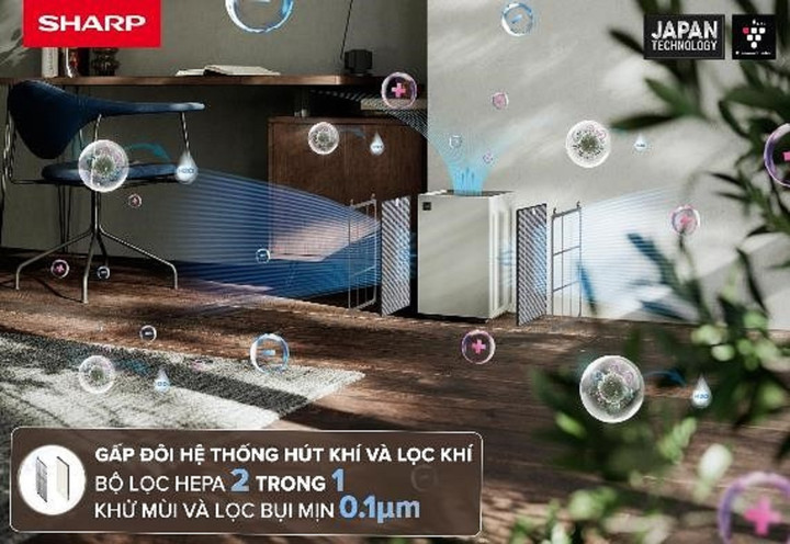 Màng lọc HEPA 2 trong 2 vừa khử mùi vừa lọc bụi mịn PM0.1