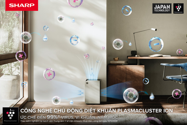 Chủ động lọc khí cùng công nghệ độc quyền Plasmacluster ion.