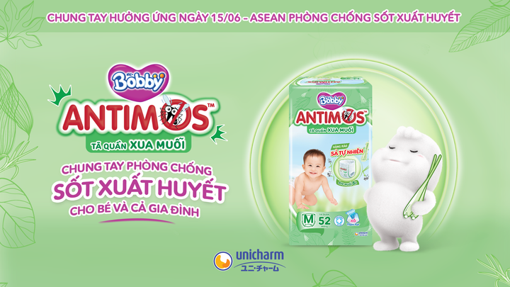 Với Tã quần xua muỗi Bobby Antimos, bố mẹ có thể an tâm khi bé yêu được bảo vệ khỏi muỗi.