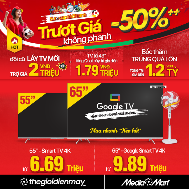 Siêu thị điện máy 'Trượt giá không phanh' mùa Euro Cup 2024 - 2