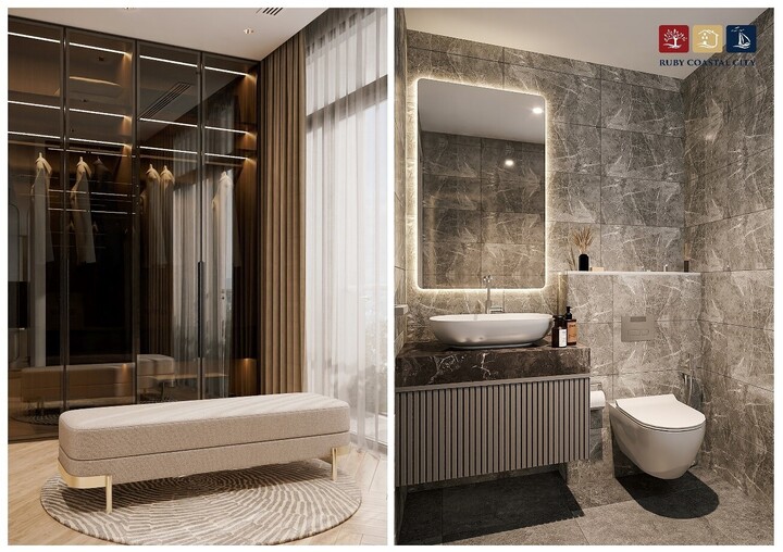 Căn biệt thự còn có các phòng công năng phụ được bố trí phù hợp với nhu cầu sống hiện đại, sang trọng của các chủ nhân tương lai.