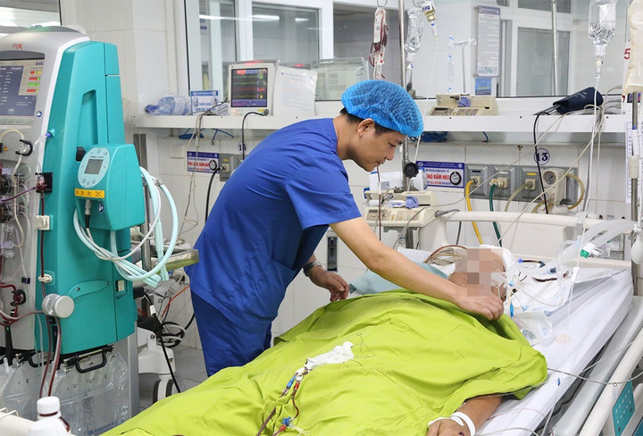 Hình ảnh người bệnh hiến tạng nằm tại khoa Hồi sức tích cực - Chống độc. (Ảnh: BVCC)