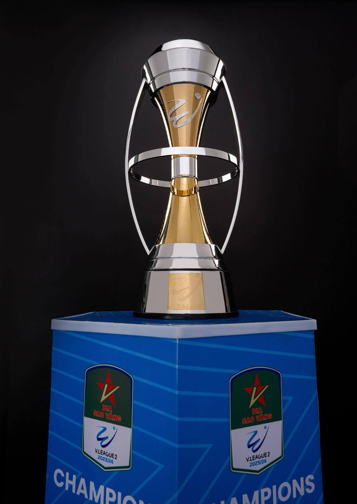 Chiếc cúp giải hạng Nhất được thiết kế riêng.