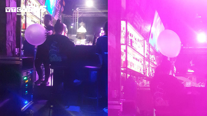 Tại quán bar The Big Man, một bình khí Dinitơ monoxit (N2O) dựng ở quầy thanh toán, thi thoảng nhân viên lại bơm bóng phát cho các "thượng đế".