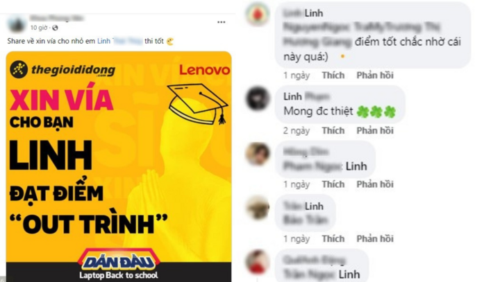 Mục bình luận, chia sẻ của mỗi bài đăng tràn ngập tinh thần lạc quan, quan tâm tích cực dành cho các thí sinh kỳ thi THPT quốc gia.