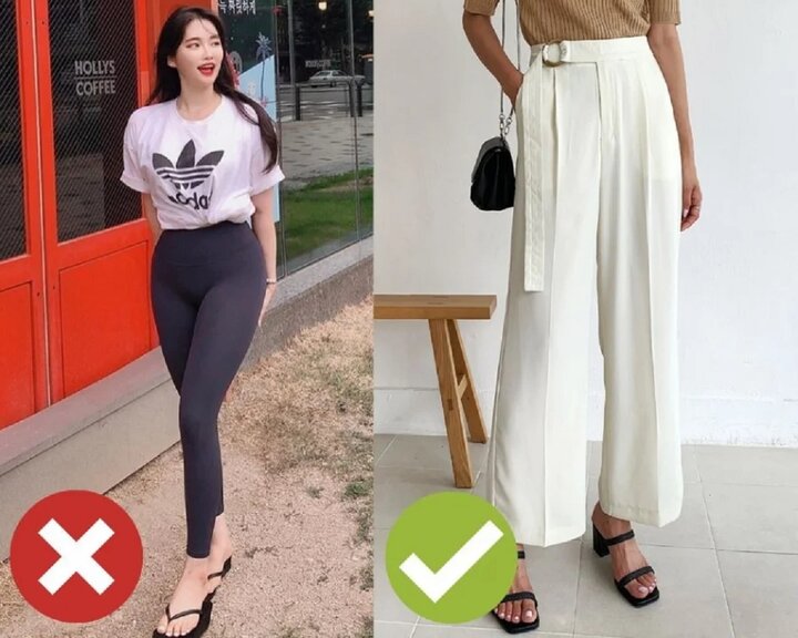 Quần legging bó sát không phù hợp để diện đến nơi làm việc, bạn có thể thay bằng quần ống rộng.