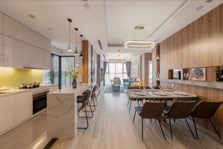 Thiết kế căn hộ hiện đại, tiện nghi, ưu tiên nhiều ánh sáng tự nhiêntại The Diamond Residence.