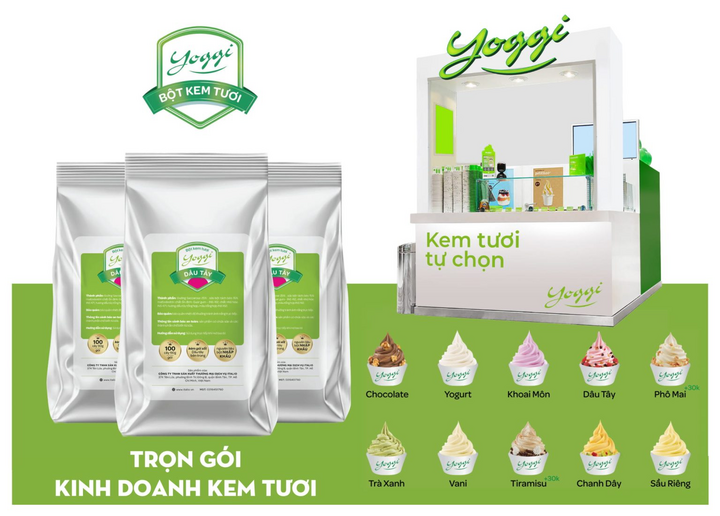 Bột làm kem tươi ít chất làm đặc và có tỷ lệ sữa cao hơn bột làm kem cứng.