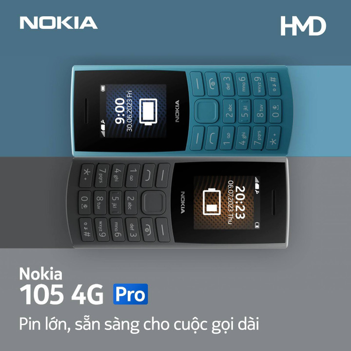 Nokia 105 4G Pro sở hữu thiết kế đặc trưng của hãng cùng chip Unisoc T107, bộ nhớ trong 128MB đáp ứng các nhu cầu sử dụng hàng ngày.