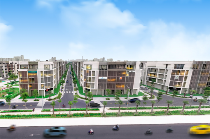 Dãy nhà phố thương mại SOHO trên mặt tiền Đỗ Xuân Hợp mới được tung ra thị trường.