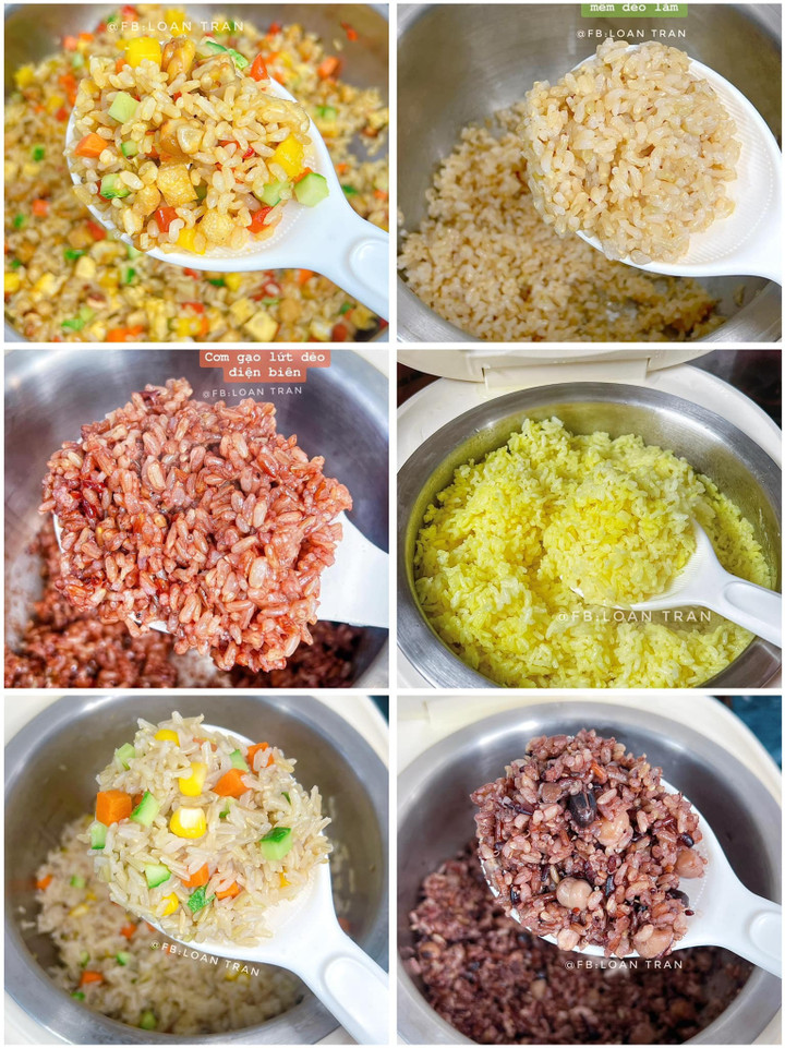 Chị Loan thích ăn gạo lứt, gạo xay dối.