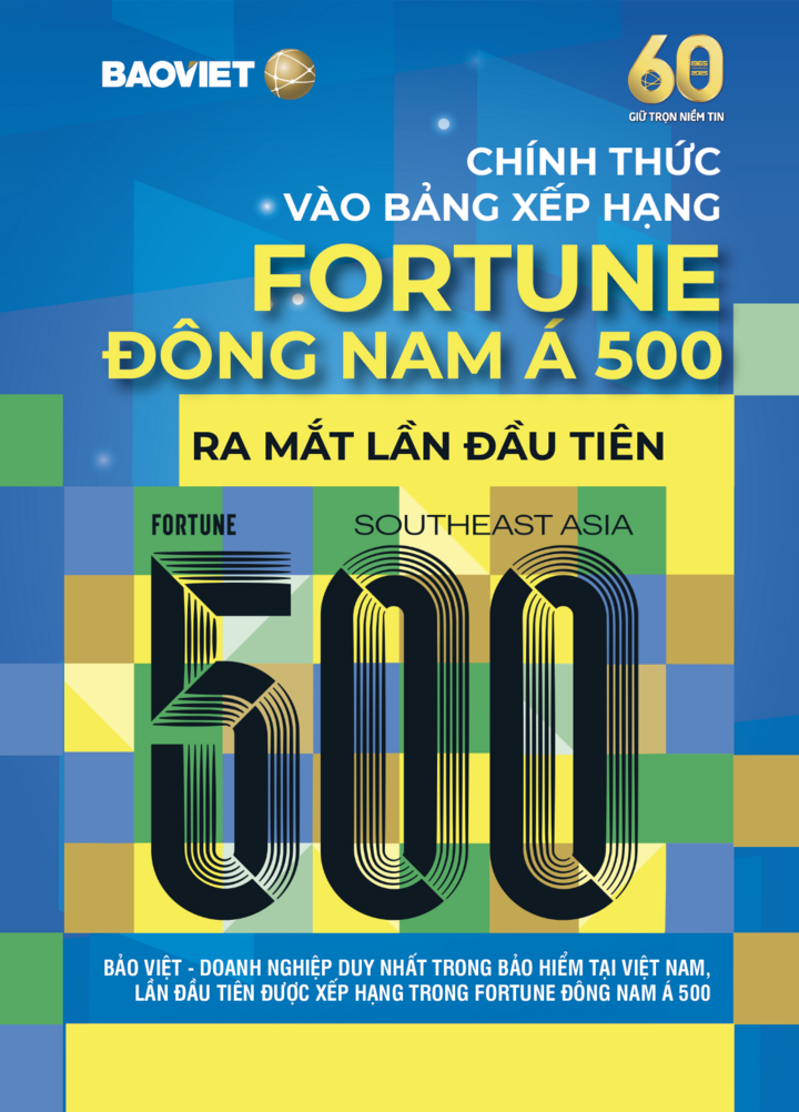 Tập đoàn Bảo Việt (BVH) được xếp hạng trong Fortune Đông Nam Á 500.