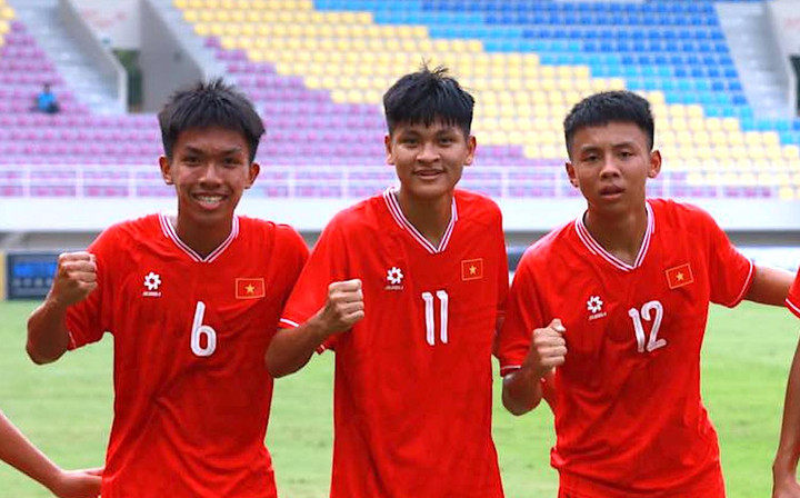 U16 Việt Nam dẫn trước U16 Myanmar.