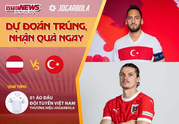 Tham gia dự đoán kết quả trận đấu Áo vs Thổ Nhĩ Kỳ để có cơ hội nhận quà từ VTC News.