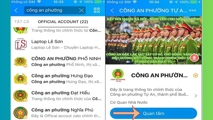 Cách tra cứu số điện thoại Cảnh sát khu vực bằng Zalo - 1