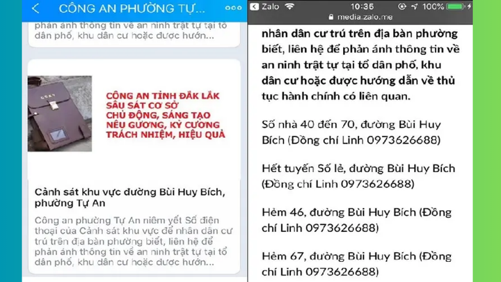 Cách tra cứu số điện thoại Cảnh sát khu vực bằng Zalo - 3