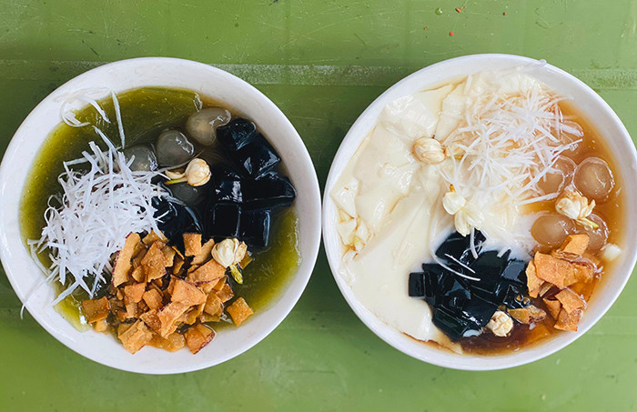 Quán tào phớ thạch găng nằm ở ngõ phía cuối chợ, có giá rất mềm.