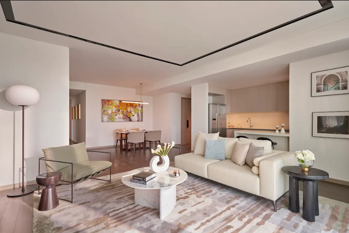 Bên trong căn hộ hàng hiệu Marriott tại tòa Lake, Grand Marina, Saigon. (Ảnh: Masterise Homes)